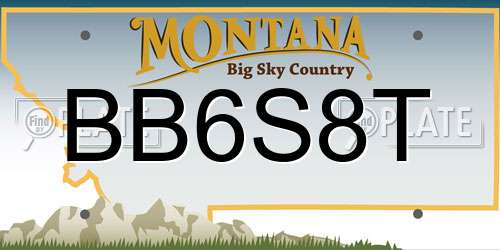 BB6S8T Montana License Plate