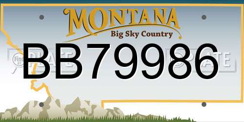 BB79986 Montana License Plate
