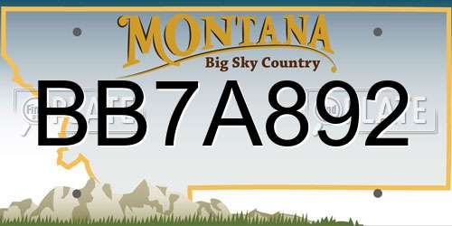 BB7A892 Montana License Plate