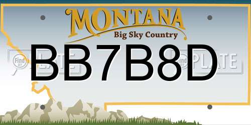 BB7B8D Montana License Plate