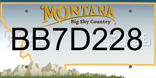 BB7D228 Montana License Plate