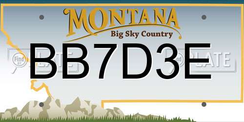 BB7D3E Montana License Plate