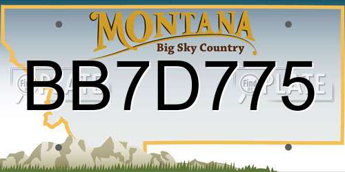 BB7D775 Montana License Plate