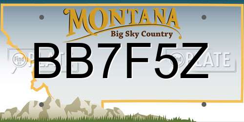 BB7F5Z Montana License Plate