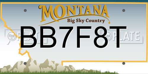 BB7F8T Montana License Plate