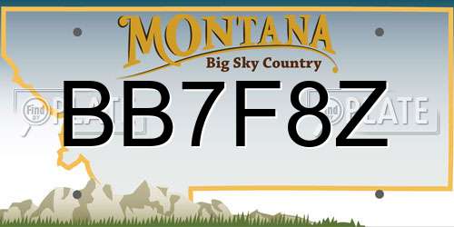 BB7F8Z Montana License Plate