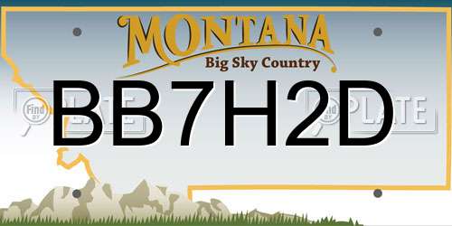 BB7H2D Montana License Plate