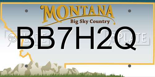 BB7H2Q Montana License Plate