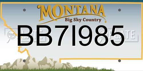 BB7I985 Montana License Plate