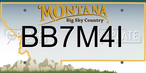 BB7M4I Montana License Plate