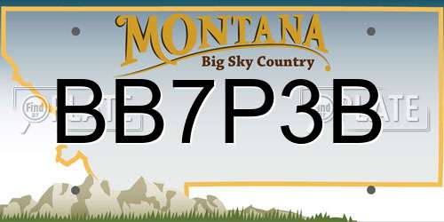 BB7P3B Montana License Plate