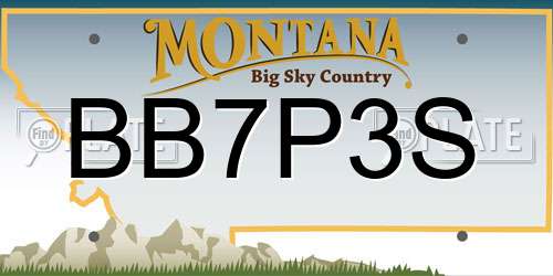 BB7P3S Montana License Plate