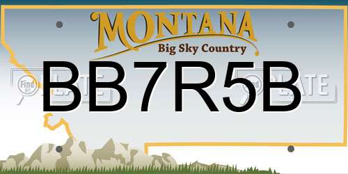 BB7R5B Montana License Plate