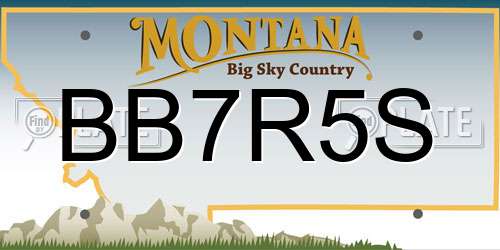BB7R5S Montana License Plate
