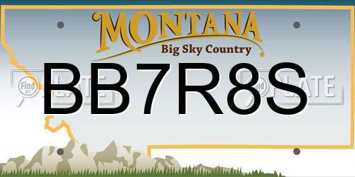 BB7R8S Montana License Plate