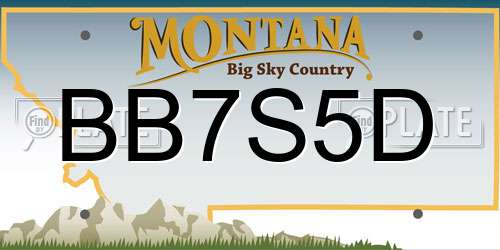 BB7S5D Montana License Plate