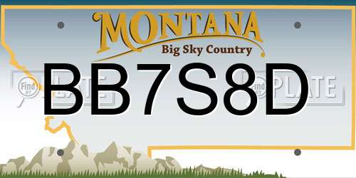 BB7S8D Montana License Plate