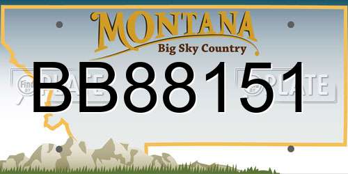 BB88151 Montana License Plate