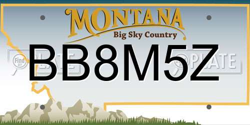 BB8M5Z Montana License Plate