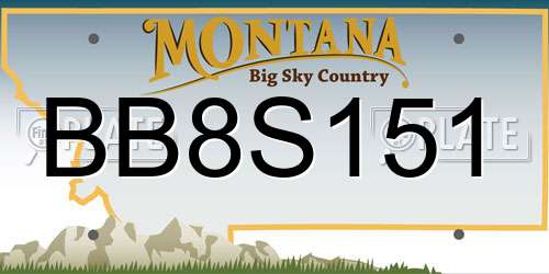 BB8S151 Montana License Plate