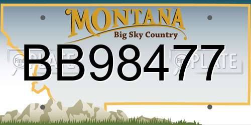 BB98477 Montana License Plate
