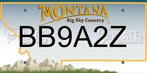 BB9A2Z Montana License Plate