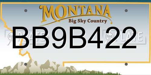 BB9B422 Montana License Plate