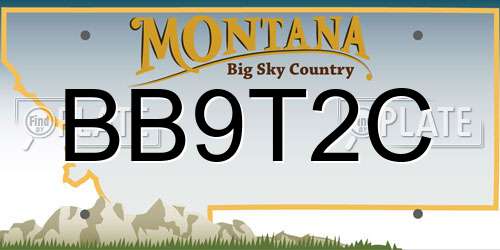 BB9T2C Montana License Plate