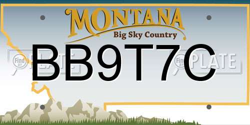 BB9T7C Montana License Plate