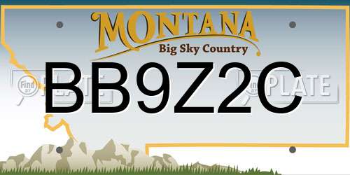 BB9Z2C Montana License Plate