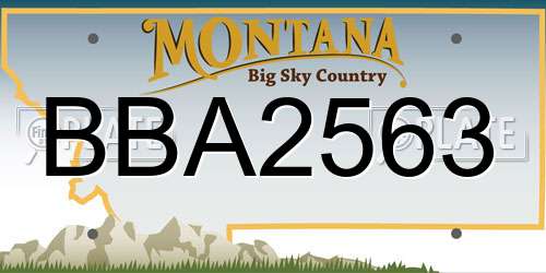BBA2563 Montana License Plate