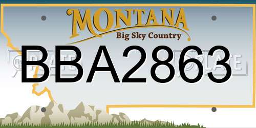 BBA2863 Montana License Plate