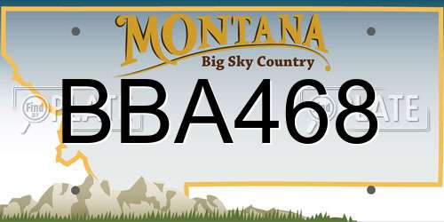 BBA468 Montana License Plate