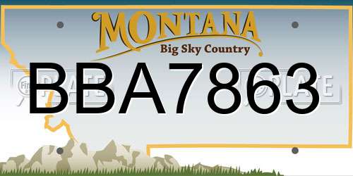 BBA7863 Montana License Plate