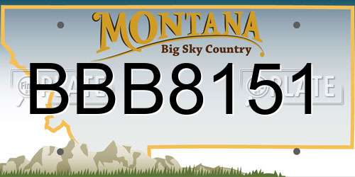 BBB8151 Montana License Plate