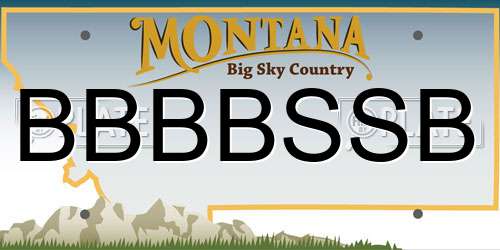 BBBBSSB Montana License Plate