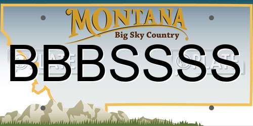 BBBSSSS Montana License Plate