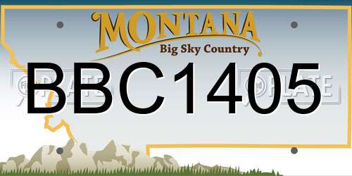 BBC1405 Montana License Plate