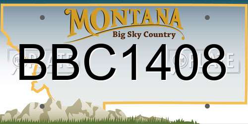 BBC1408 Montana License Plate