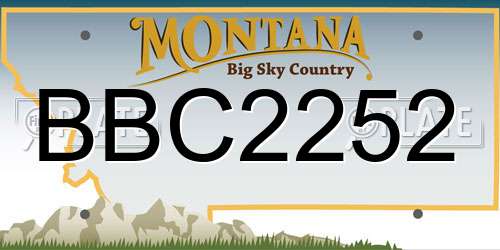 BBC2252 Montana License Plate