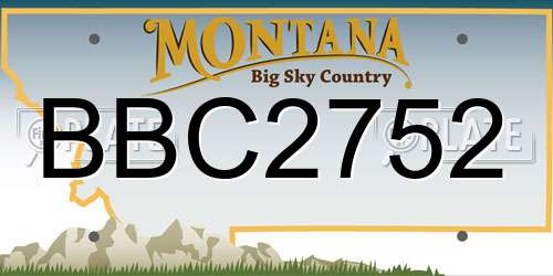 BBC2752 Montana License Plate