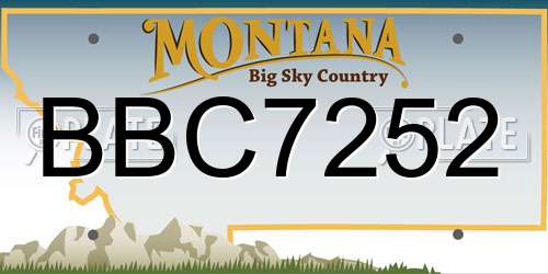 BBC7252 Montana License Plate