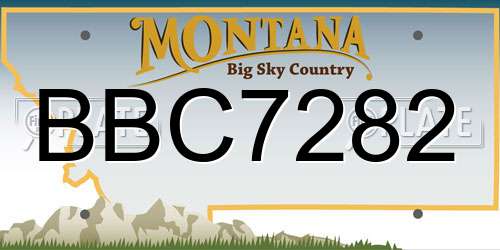 BBC7282 Montana License Plate