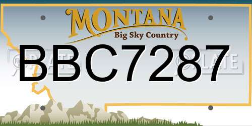 BBC7287 Montana License Plate