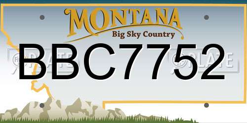 BBC7752 Montana License Plate