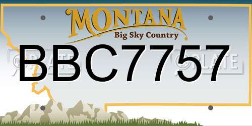 BBC7757 Montana License Plate