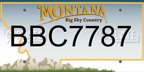 BBC7787 Montana License Plate