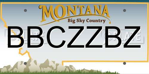 BBCZZBZ Montana License Plate
