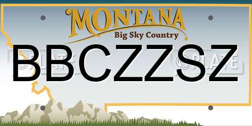 BBCZZSZ Montana License Plate