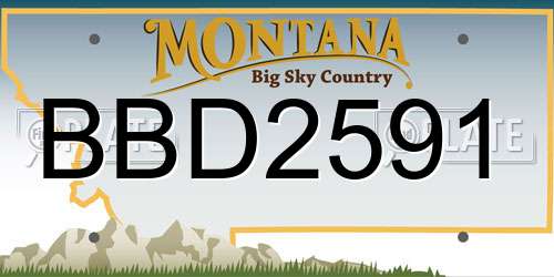 BBD2591 Montana License Plate